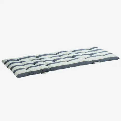 Madam Stoltz Striped cotton mattress - Blue, white, grey