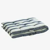 Madam Stoltz Striped cotton mattress - Blue, white, grey