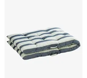 Madam Stoltz Striped cotton mattress - Blue, white, grey