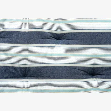 Madam Stoltz Striped cotton mattress - Blue, white, grey