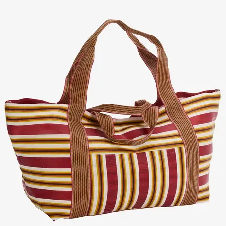 Madam Stoltz Recycled PP bag - Red, white, yellow, black