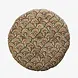 Madam Stoltz Round cotton chair pad - Olive, sand old rose, mustard