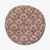 Madam Stoltz Round cotton chair pad - Pink, green, maroon