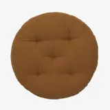 Madam Stoltz Round cotton chair pad - Sugar almond, black
