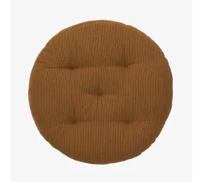 Madam Stoltz Round cotton chair pad - Sugar almond, black