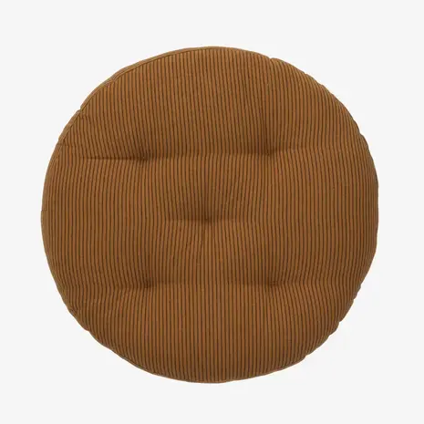 Madam Stoltz Round cotton chair pad - Sugar almond, black
