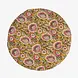 Madam Stoltz Round cotton chair pad - Mustard, off white, grey, raspberry