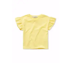Sproet & Sprout Girls T-shirt ruffle sleeve - Pastel Yellow