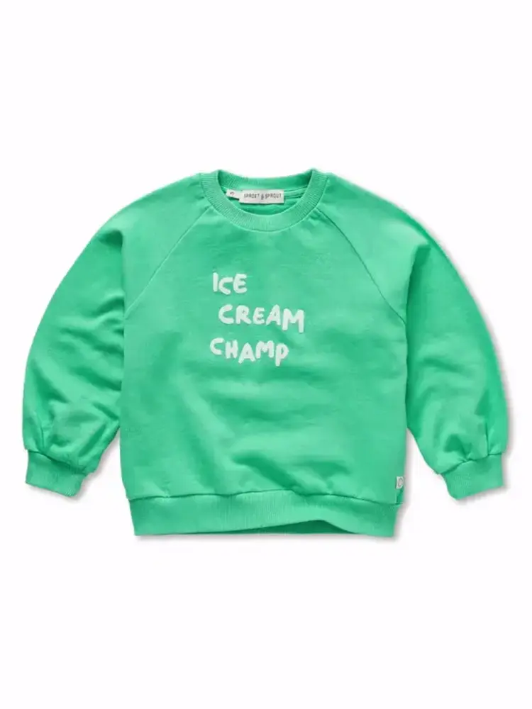Sproet & Sprout Raglan sweatshirt ice cream champ - Jade Green