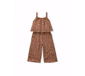 Sproet & Sprout Muslin jumpsuit animal print - Camel
