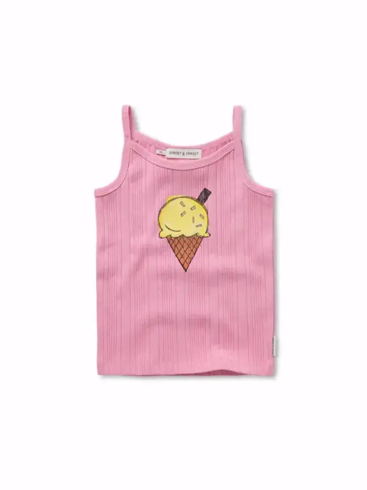 Sproet & Sprout Girls spaghetti top ice cream - Podium Pink