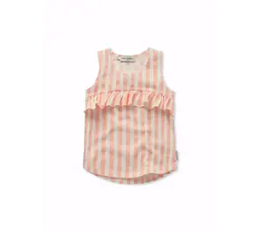 Sproet & Sprout Girls ruffle top stripes - Off-white