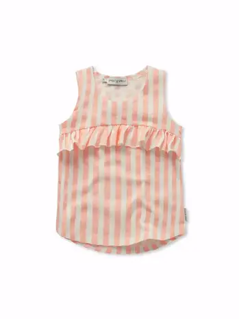 Sproet & Sprout Girls ruffle top stripes - Off-white Sproet & Sprout Girls ruffle top stripes - Off-white