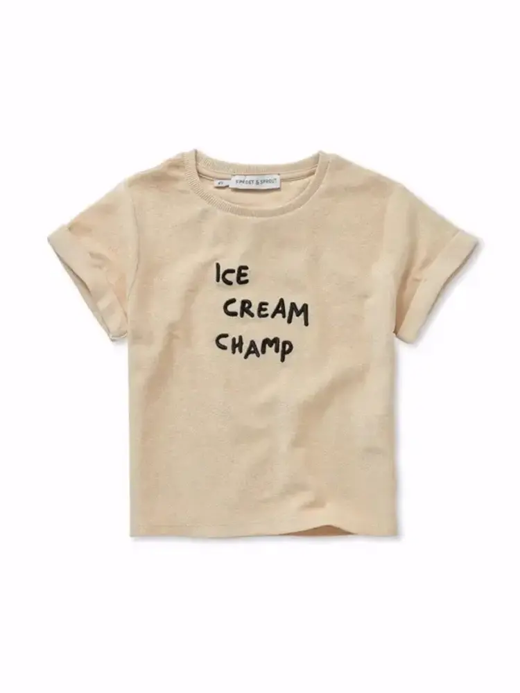 Sproet & Sprout Terry T-shirt ice cream champ - Sesame