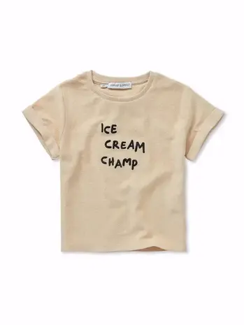 Sproet & Sprout Terry T-shirt ice cream champ - Sesame