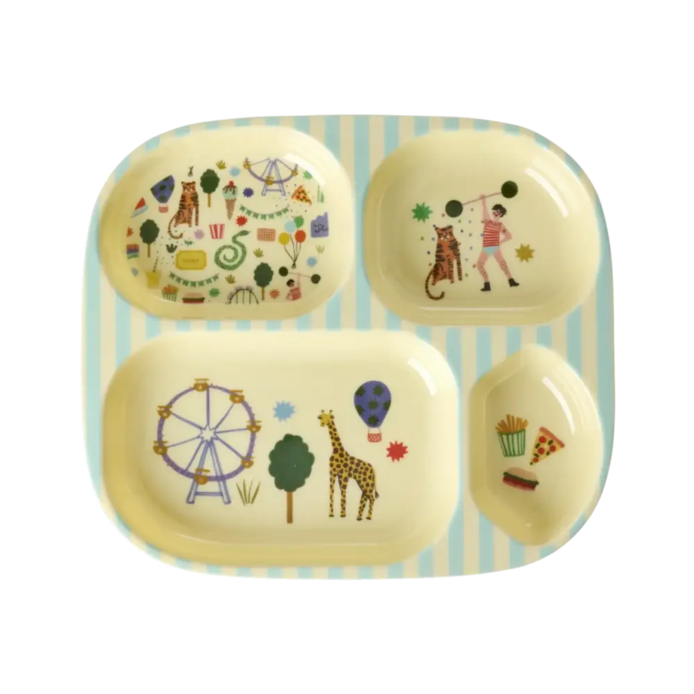 Rice Kinderbord met 4 Compartimenten - Mint - Fun Fair