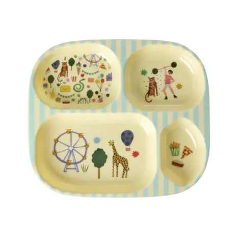 Rice Kinderbord met 4 Compartimenten - Mint - Fun Fair