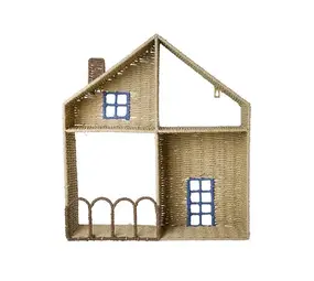 Rice Paper Rope Shelf House - Blue