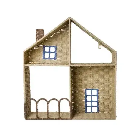 Rice Paper Rope Shelf House - Blue