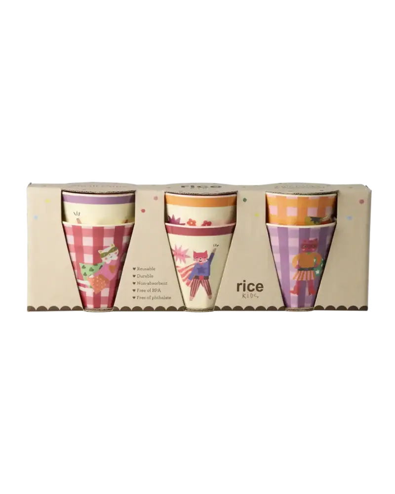 Rice Kleine beker Hero (roze) - set van 6