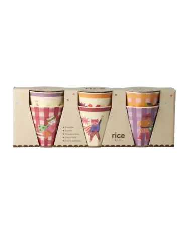 Rice Kleine beker Hero (roze) - set van 6