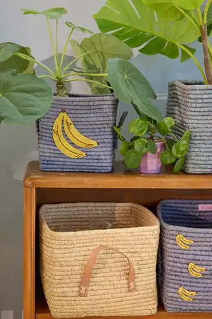 Rice Raffia opbergmand - Grote bananen