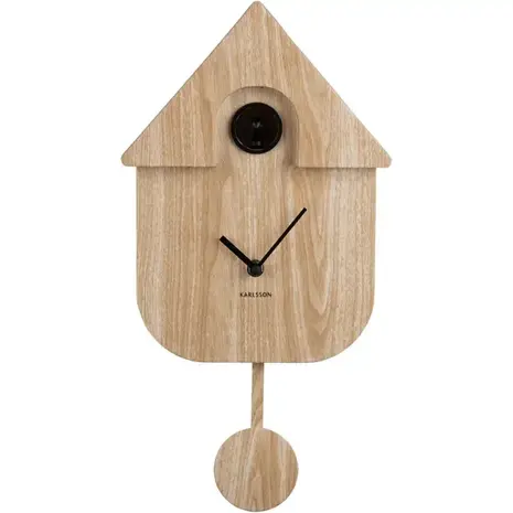 Karlsson Wall Clock Modern Cuckoo Oro - Light Wood Karlsson Wall Clock Modern Cuckoo Oro - Light Wood