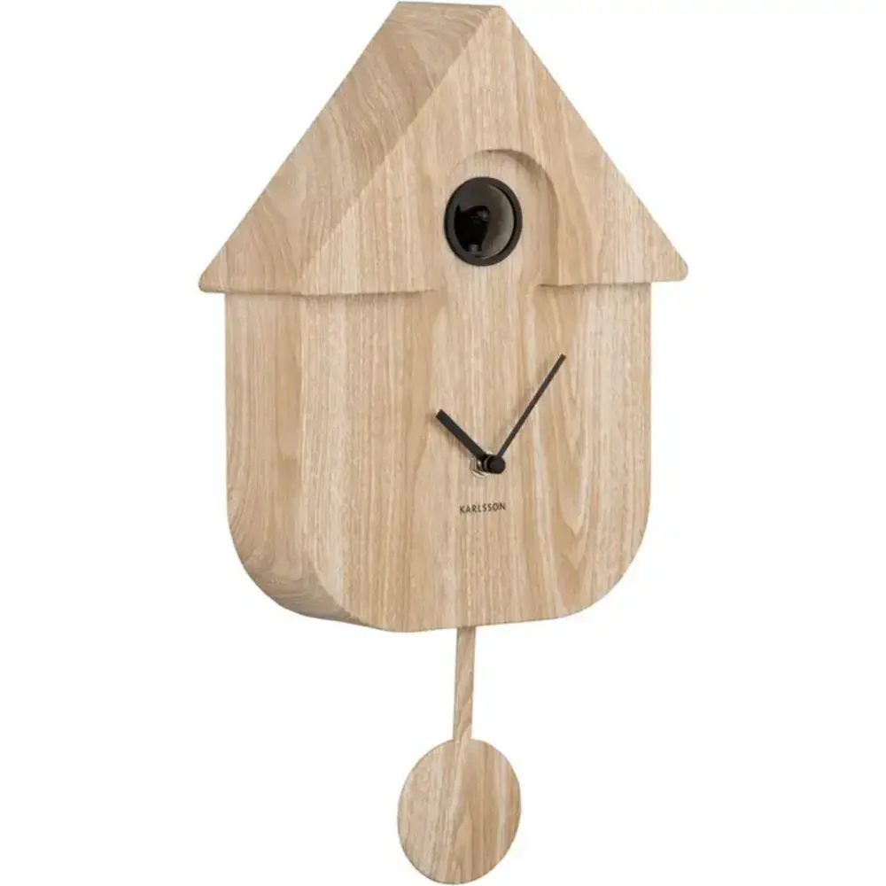 Karlsson Wall Clock Modern Cuckoo Oro - Light Wood Karlsson Wall Clock Modern Cuckoo Oro - Light Wood