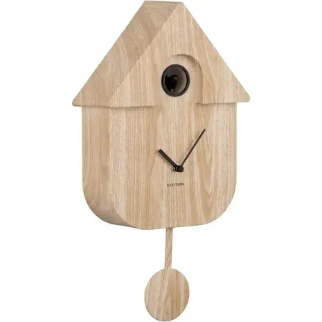 Karlsson Wall Clock Modern Cuckoo Oro - Light Wood Karlsson Wall Clock Modern Cuckoo Oro - Light Wood