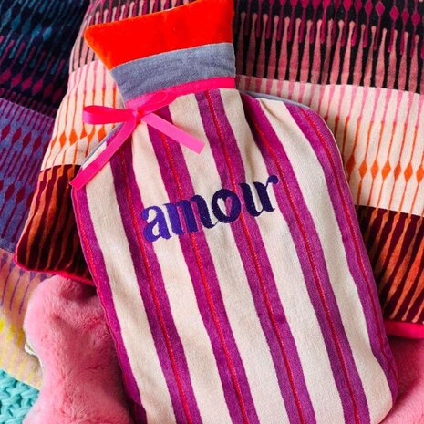 Noi Hamburg Hot Water Bottle Velvet Pinstripe Amour