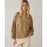 Summum Woman Blouse Cotton branches - Khaki