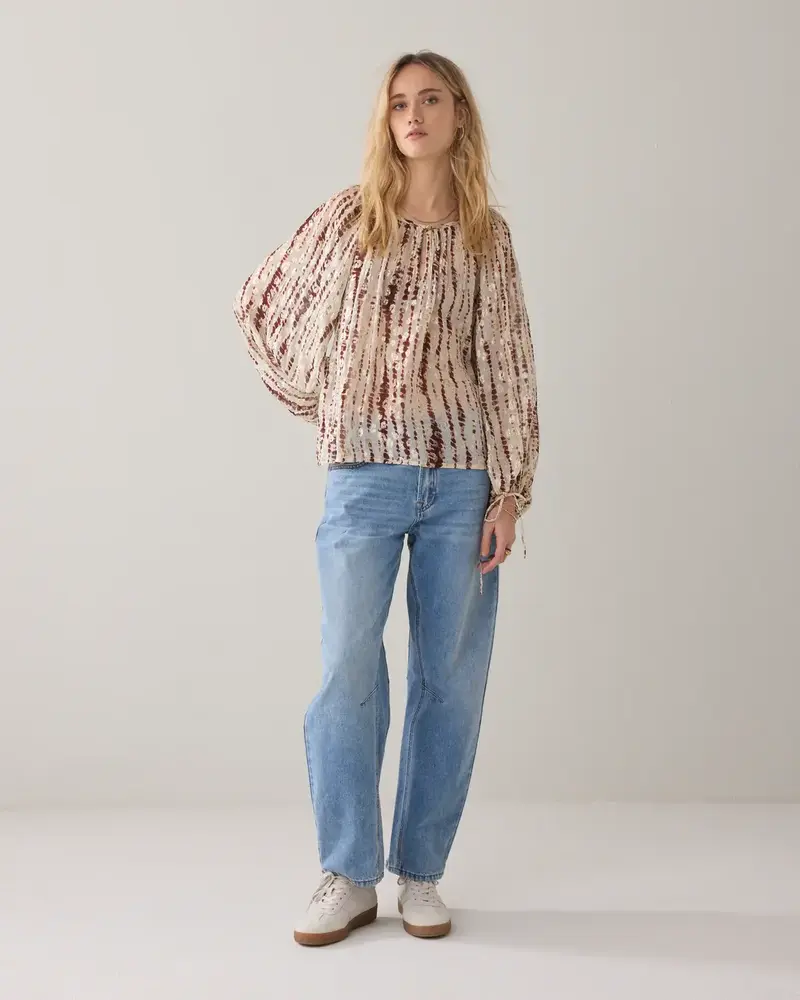 Summum Woman Top Tiedye georgette - Brickred Summum Woman Top Tiedye georgette - Brickred