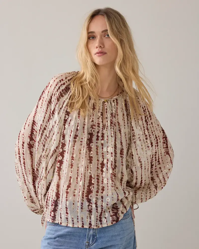 Summum Woman Top Tiedye georgette - Brickred Summum Woman Top Tiedye georgette - Brickred