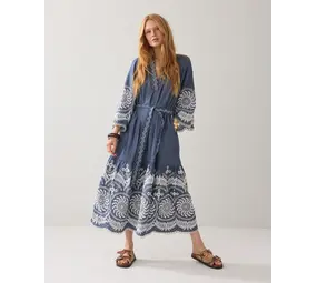 Summum Woman Dress Chambray embroidered - Indigo Summum Woman Dress Chambray embroidered - Indigo