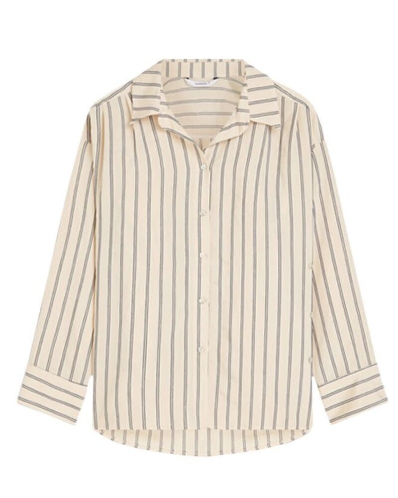 Summum Woman Blouse adjustable Chenille stripe - Ivorymidnightblue