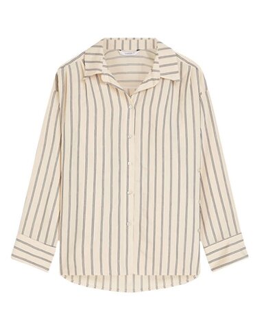 Summum Woman Blouse adjustable Chenille stripe - Ivorymidnightblue