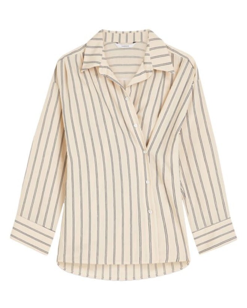 Summum Woman Blouse adjustable Chenille stripe - Ivorymidnightblue