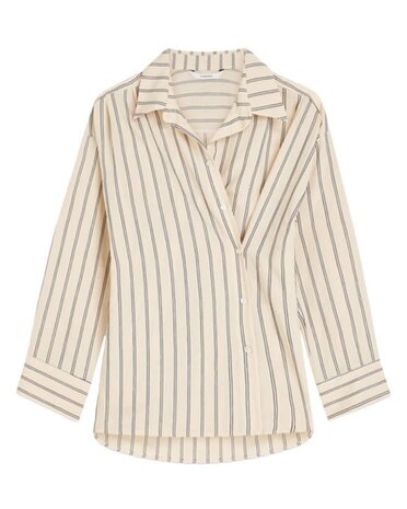 Summum Woman Blouse adjustable Chenille stripe - Ivorymidnightblue