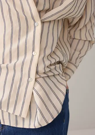 Summum Woman Blouse adjustable Chenille stripe - Ivorymidnightblue