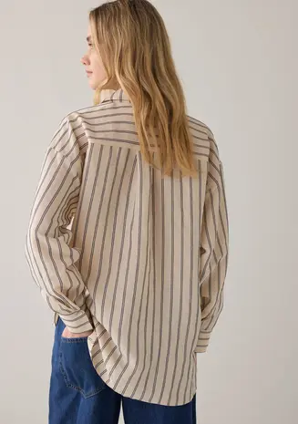 Summum Woman Blouse adjustable Chenille stripe - Ivorymidnightblue
