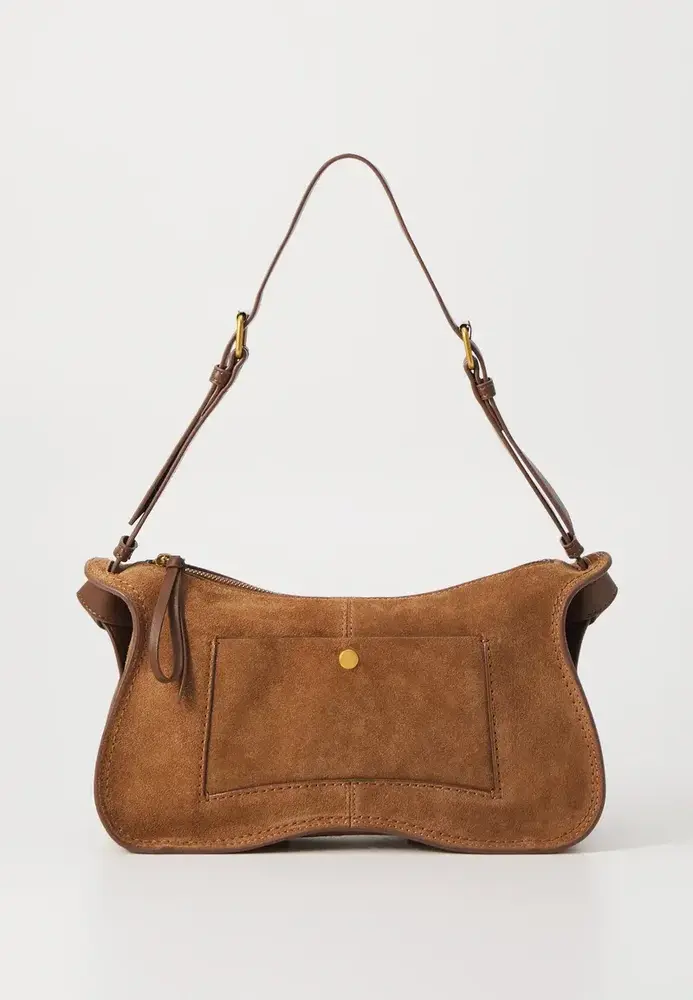 Dolce Vita Josie Shoulder Bag - Pecan Suede/Leather