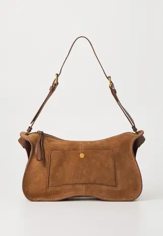 Dolce Vita Josie Shoulder Bag - Pecan Suede/Leather
