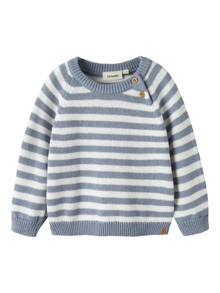 Lil' Atelier Dason LS Knit – Coconut Milk Tradewinds