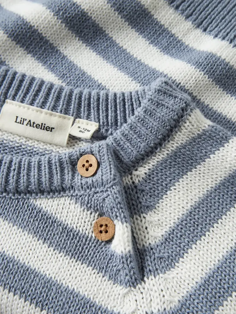 Lil' Atelier Dason LS Knit – Coconut Milk Tradewinds