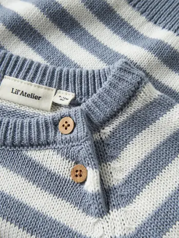 Lil' Atelier Dason LS Knit – Coconut Milk Tradewinds