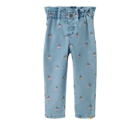 Lil' Atelier Deva Loose EMB Jeans - Medium Blue Denim Cherry