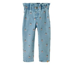 Lil' Atelier Deva Loose Emb Jeans - Medium Blue Denim Cherry