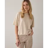 Summum Woman Top Boxy tee sparkle - Ivory