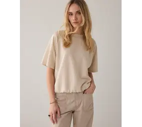 Summum Woman Top Boxy tee sparkle - Ivory Summum Woman Top Boxy tee sparkle - Ivory