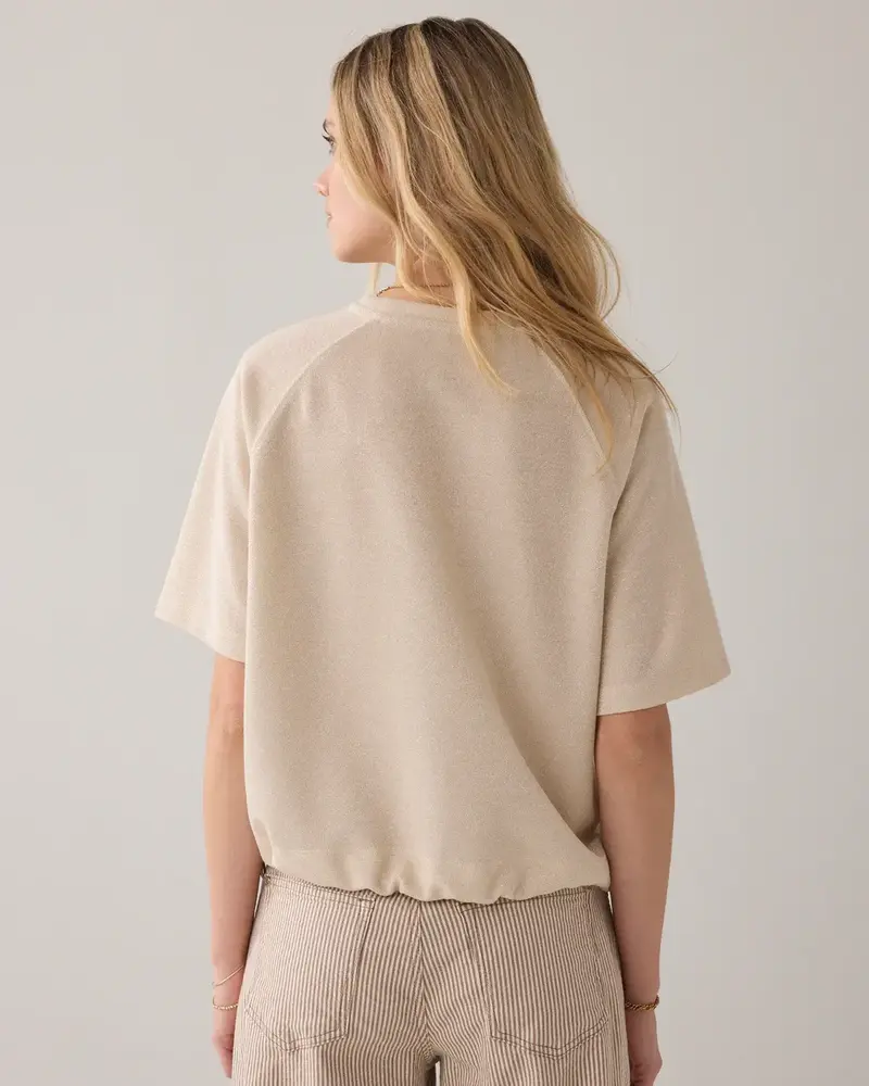 Summum Woman Top Boxy tee sparkle - Ivory Summum Woman Top Boxy tee sparkle - Ivory